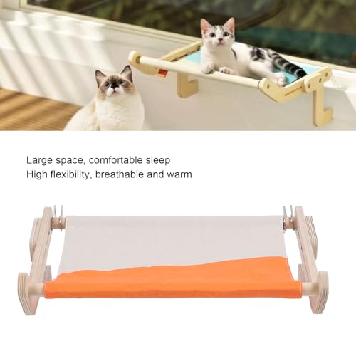 Poleiro para gatos na janela, Rede de madeira para animais de estimação pendurada na janela, Assento