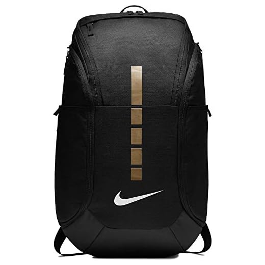 Nike Hoops Elite Pro Basketball Backpack,Black/Metallic Gold,One Size