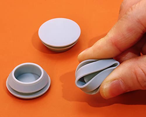 Image of ONLYKXY 5 Pcs Silicone Round Snap in Type Locking Furniture Hole Plugs Button Protective Cover Cap Head (Grey) (20MM(0.78inch))