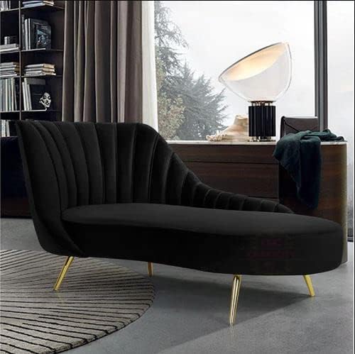 Royal Wood Furnishings/Sofa Couch for Living Room Bedroom Office Chaise Lounge Chesterfield Lounger Chaise Lounge Sectional Lounger Diwan Chaise Couch Sofa for Living Room (Black)-picture-16