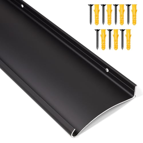 Orechic Heavy-Duty Aluminum Door Rain Drip Guard, 4″ Extra-Wide and Thickened Window Door Rain Deflector, Size 52″ Length, 4″ Wide, 0.8″Height (Black)