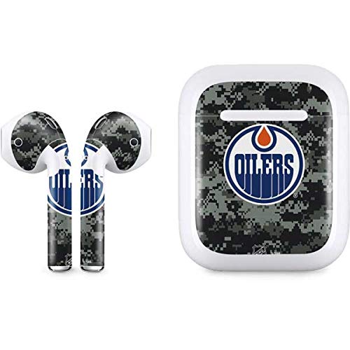 Skinit Decal Audio Skin Compatible with Apple AirPods - Officially Licensed NHL Edmonton Oilers Camo Design