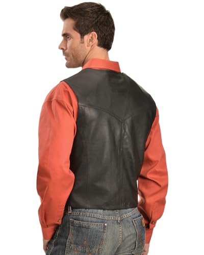 Image of Scully Saddle Tan Soft Touch Lambskin Western All Leather Vest 507