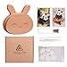 AhfuLife Baby Tooth Keepsake Fairy Box Holder with Lanugo Bottle, Wooden Bunny Rabbit Shape Keepsake Box for First Lost Teeth, Cute Tooth Storage Holder, Baby Shower Gifts for Newborn, Boy & Girl