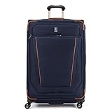 Travelpro Crew Versapack Softside Expandable 8 Spinner Wheel Checked Luggage, USB Port, Men and Women, Patriot Blue, Checked Large 29-Inch