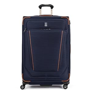 Travelpro Crew Versapack Softside Expandable 8 Spinner Wheel Checked Luggage, USB Port, Men and Women, Patriot Blue, Checked Large 29-Inch
