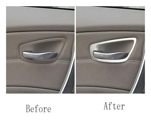 Pegatinas y calcomanías para manija de puerta interior de Serie 1 E81 estilo coche plata 3