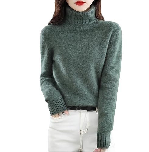 SaoBiiu Women's Sweater Cashmere Turtleneck Knitted Pullover Loose Soft Long Sleeve Tops Winter Jumper