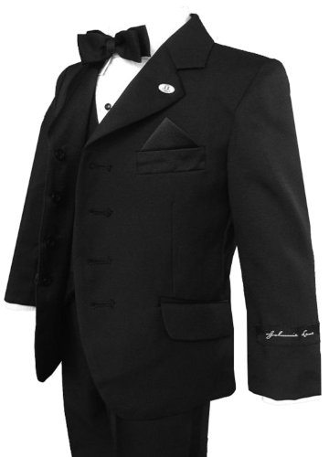 Johnnie Lene Jl5022 Black Tuxedo Boys From Baby To Teen (16) #TOP1