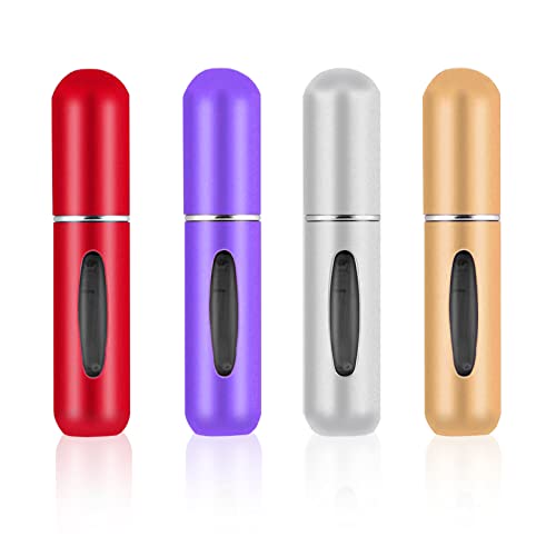Atomizador, 5 ml Portátil de perfume recargable, Adecuado Para Viajes, En Viajes de Negocios y Para Salir a Usar, 4 Piezas Cover