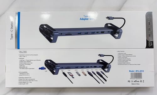 Image of Laptrix High Quality10 in 1 USB C HUB Docking Station Multi Port Type CUSB 3.0 SD /Micro Card Reader RJ45 Laptop USB Hubs Adapter