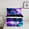 Blue Butterfly Full Comforter Set for Girls Purple Starry Sky Bedding Cute Butterfly Bedding Comforter Sets Gradient Galaxy Dream Themed Duvet Insert for Boys Teens Kids Lovely Insect Decor Quilt #4