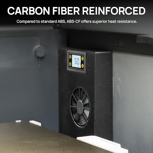 Image of TINMORRY ABS-CF Filament 1.75mm, Carbon Fiber Reinforced, High Strength & Heat Resistance, Compatible with Most Enclosed FDM 3D Printers, 1 KG 1 Spool, Black