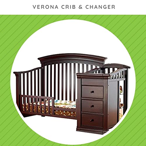 Image of Toddler Bed Safety Guard Rail for Sorelle Convertible Cribs - Solid Wood Rail for Convertible Crib to Toddler Bed Conversion - Safety Bed Rail for Children (Model #137, Espresso)