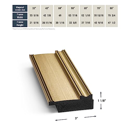 Champagne 65" Premiere Deco TV Frame - Compatible ONLY with Samsung The Frame TV and Pro TVs (Fits 2021-2025, LS03A, LS03B,LS03C,LS03D,LS03FA,LS03FW) - Thumbnail 7