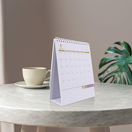 Amosfun Calendário de Mesa 2021 Calendário de Parede de Mesa 12 Mensal Mesa Calendário Flip Planner