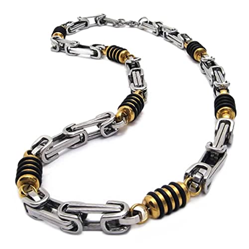 Collier chaîne homme acier inoxydable pour un look quotidien or noir argent