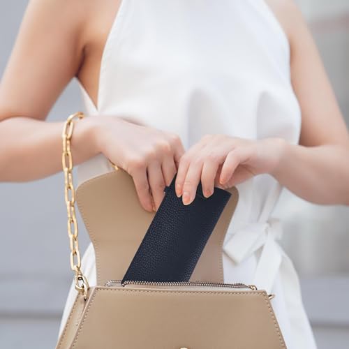 Image of Leather Sunglasses Pouch with Holster Clip, Portable Eyeglass Organizer Pouch Bags for Travel Hanging Backpack