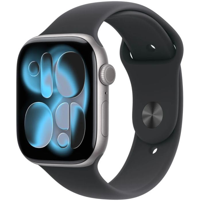 Apple Watch Series 11 space grey aluminium 46mm 4G black sport band Size S/M