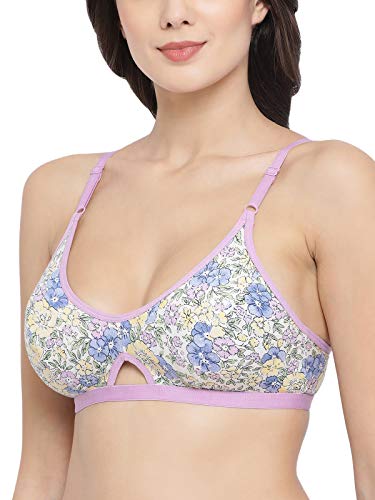 Image of Clovia Women's Cotton Rich Non-Padded Non-Wired Floral Print Bra