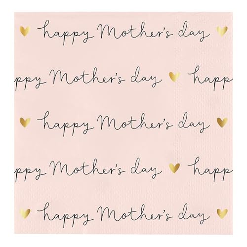 Slant Party Supplies - Paper Napkins Disposable Cocktail Napkin Set 5 x 5 Happy Mothers Day