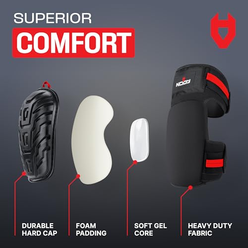Image of NoCry Professional Knee Pads for Work for Men - Adjustable Thigh and Shin Straps, Heavy-Duty Shell, and Thick Foam & Gel Cushioning - Ideal for Construction and Gardening
