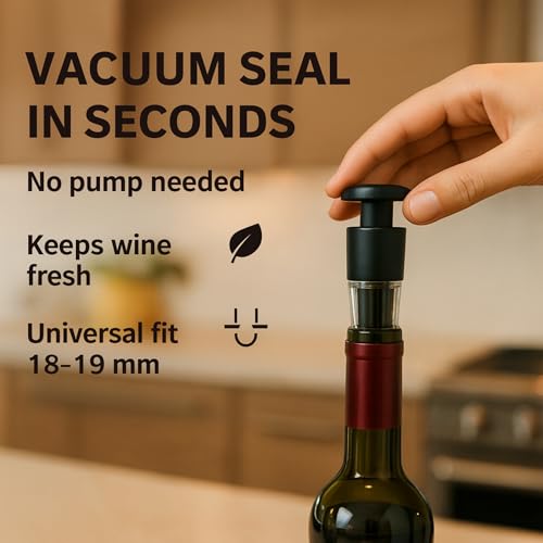 Abridor de vino, aireador y tapon de vacio, set de 3 piezas - imagen 4