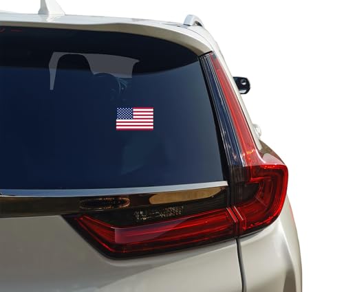 Image of Reflective 3 Pcs American Flag Stickers, 5x3 Inches Heavy Duty Patriotic USA Flag Car Decals