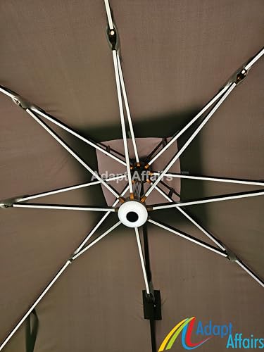 Image of Invezo Outdoor Garden Patio Umbrella (360 degree rotating feature with Base) 8.2 x 8.2 sq ft Terrace /Balcony /Lawn Heavy Duty Shed (White)
