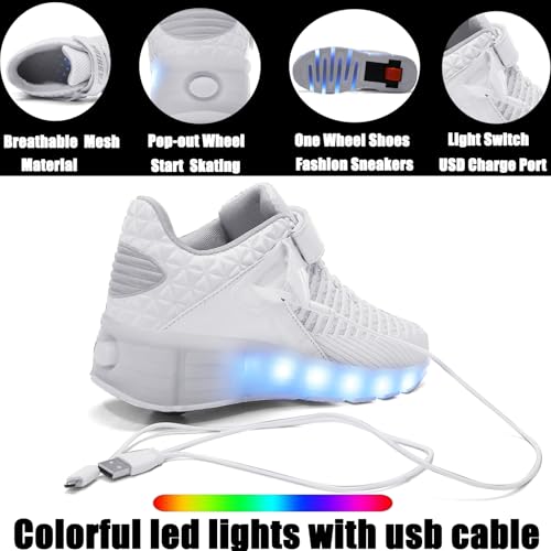 Image of Ylllu Kids LED Roller Skate Shoes with Wheel Light up Roller Shoes Gift for Girls Boys Children