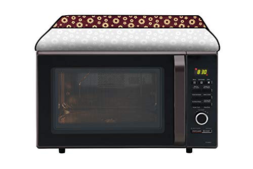 Image of Stylista Microwave Oven Cover for Panasonic 20 L Convection NN-CT254BFDG Floral Pattern Coffee