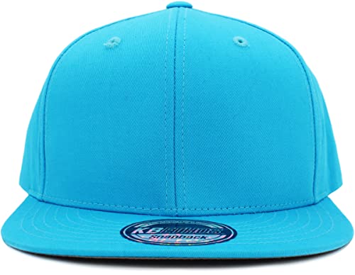 Image of KBETHOS Classic Snapback Hat Blank Cap Underbrim Cotton Wool Blend Flat Visor Adjustable Unisex