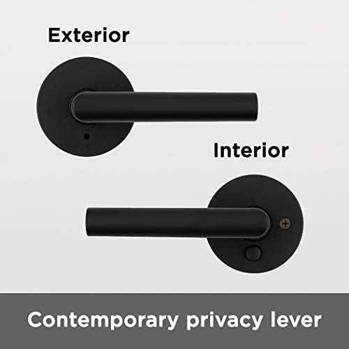 Kwikset 91550-030 Milan Door Handle Lever With Modern Contemporary Slim Round Design For Home Bedroom Or Bathroom Privacy In Iron Matte Black #TOP1