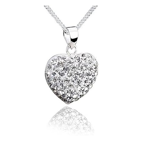 MATERIA Damen Anhänger Herz 925 Sterling Silber und Kristall weiß Cover