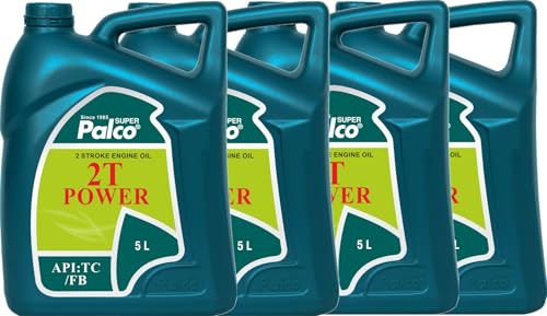 Image of PALCO 2T Power Engine Oil 5 Litre (Pack of 4), 2T Stroke Engine Oil for Bike & Scooter Auto Rickshaws Petrol Mix Additive Semi-Synthetic Bike Oil 3 Wheeler Tillers Chain Saws API TC FB