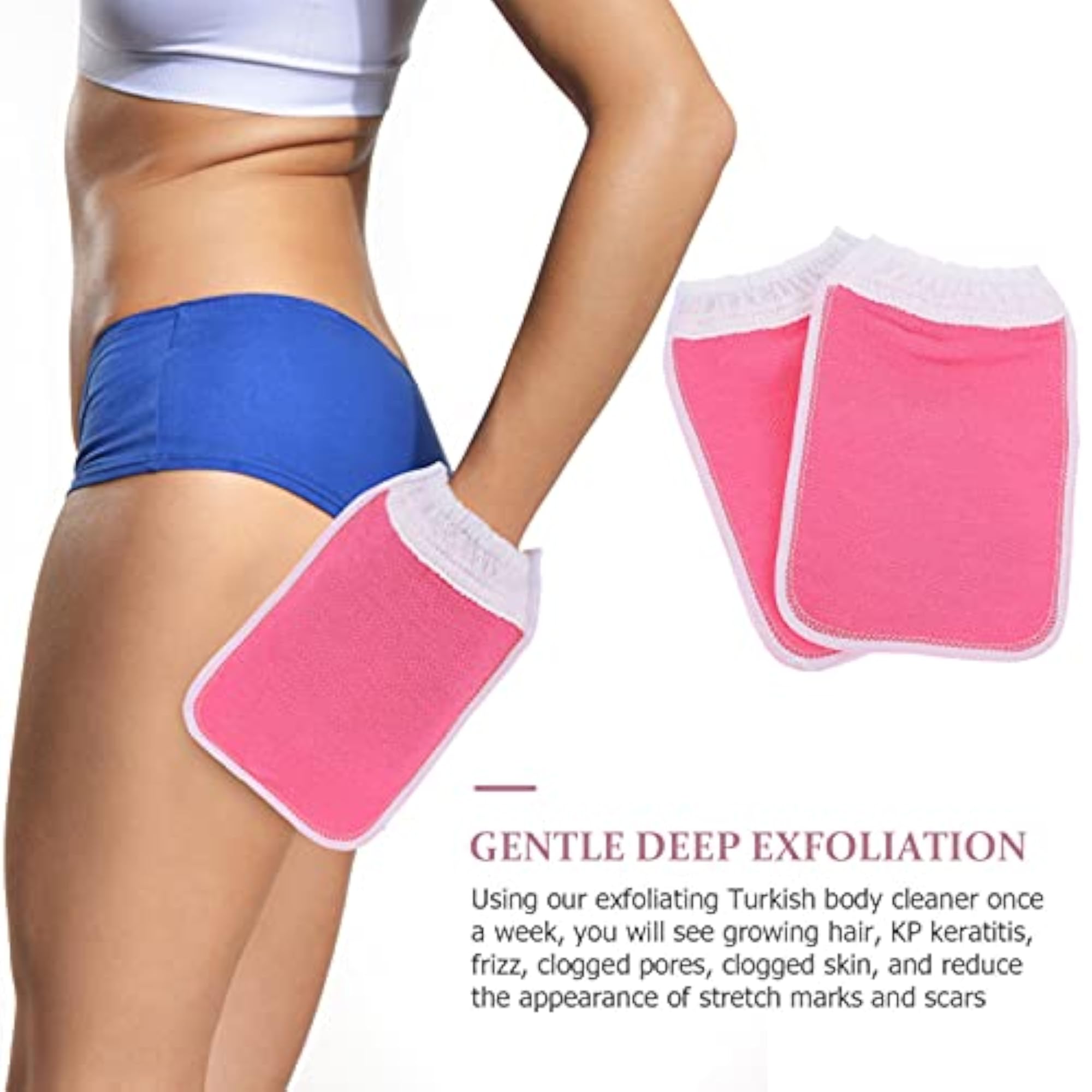 2pcs Unisex Exfoliating Bath Mitt Body Rubbing Gloves