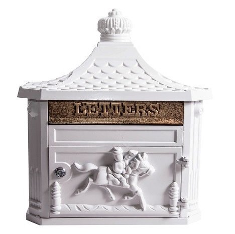 Brown & Ginger The Marlborough - Aluminium Wall Post Box (Antique White)