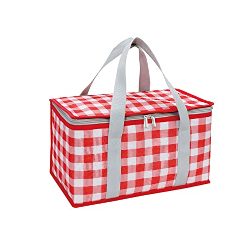 Morbuy Foldable Cool Bag Reusable Cooler Bag Outdoor Picnic Bag Insulated Cold Hot, Cool Bags for Lunch,Picnic,Camping,Beach,BBQ,Delivery (1pcs,Red)
