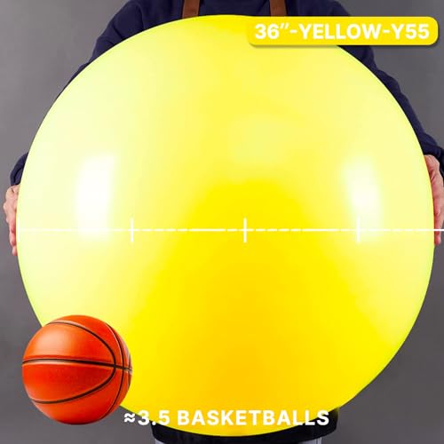 Image of PartyWoo Yellow Balloons 4pcs 36 Inch Yellow Latex Helium Balloons for Birthday Baby Shower Graduation Sunflower Anniversary Engagement Bee Hawaiian Beach Lemon Theme Party Decorations Yellow-Y55