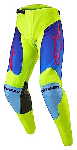 Alpinestars 3721324-525-32: Racer Hoen Pants Ylw Fluo/Blue/Nt Navy Sz 32