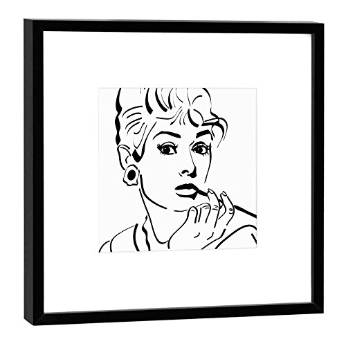 Tableau Audrey Hepburn COGNOSCO cadre sombre pour sublimer la déco de votre salon