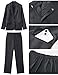 luvamia Women's Two Piece Sets Pants Suits Dressy Business Casual Outfits Professional Blazer Pantsuits Set Work Office Charcoal Small Fits US 4-6