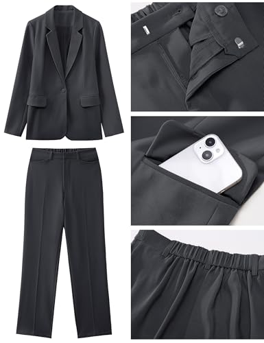 Image of luvamia Women's Two Piece Sets Pants Suits Dressy Business Casual Outfits Professional Blazer Pantsuits Set Work Office