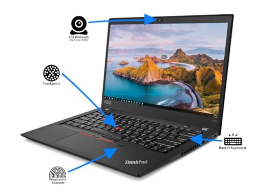Image of Lenovo ThinkPad T14s Gen 1 14 inch 1920X1080 FHD Touchscreen Laptop, Intel Core i5-10210U 16GB RAM 1TB NVMe SSD Webcam, Backlit Keyboard, Windows 11 Pro (Renewed)