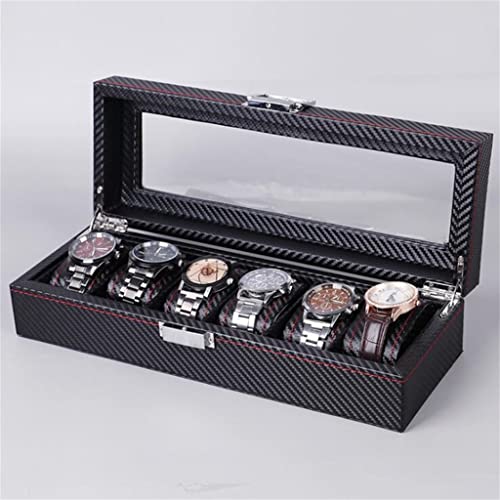 ZAIZAI 6/6/10/12 Malla PU Reloj Box Jewelry Box Exhibir Watch Watch Holder Organizer Watch (Color : A, Size : 6 grids) Cover