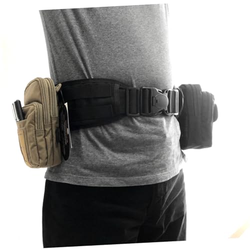 Yardwe Web Belt for Men Women Heavy Duty Nylon Utility Belt with Hook Loop Fastener Versatile System for Outdoor Activities Black2