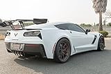 Replacement for 2014-2019 Chevrolet Corvette C7 All Models | GM Factory XL Extended Style Front & Rear Side Splash Guards Mud Flap Pair (ABS Plastic - Painted Carbon Flash Metallic)