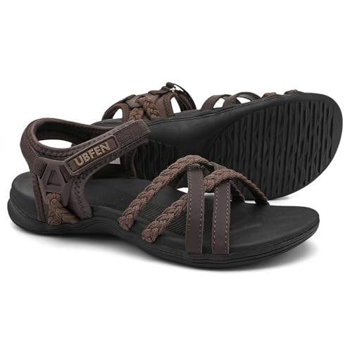 Image of UBFEN Womens Hiking Sandals Outdoor Comfortable Sport | Lightweight, Water Sandals, Adjustable Straps, Arch Support, Ideal for All-Day Wear, Beach, Vacation, Camping, Walking