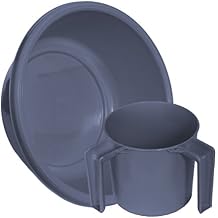 YBM Home Round Wash Cup & Round Wash Basin Netilat Yadayim, Negel Vasser Set Ba157-1148set 1, Gray