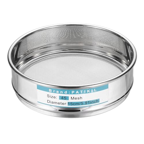 PATIKIL Lab Sieve 45 Mesh 0.4mm 5.9"/15cm Diameter Sifting Screen